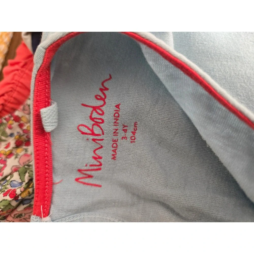 Mini Boden Girls Blue Fairy Mushroom Embroidered Long Sleeve Top 3-4Y 104cm